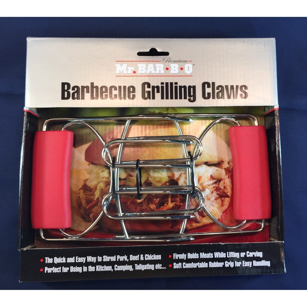 Mr. Bar-B-Q Premium Barbecue Grilling Claws Meat Shredders 40209HP Red Silver